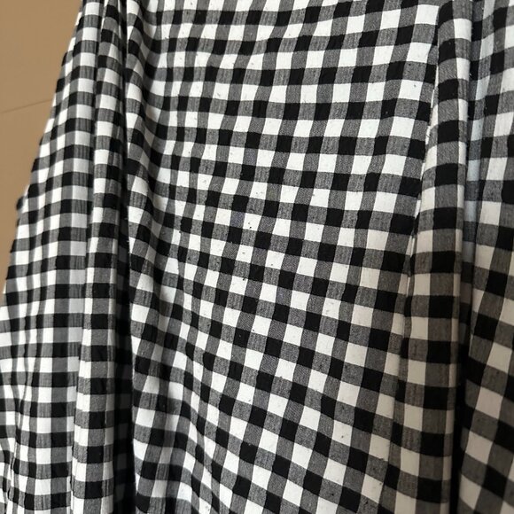By Anthropologie Apron-Style Black/White Gingham Mini Dress - 3X - Picture 5 of 10